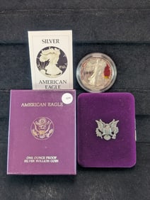 1986-S American Silver Eagle PROOF COIN in OGP with COA