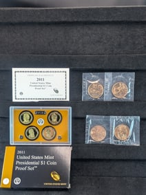 2011-S U.S. Mint Presidential Coin Proof Set & 2011 First Spouse Bronze Medal Series Four Medal Set
