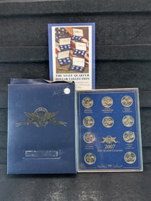 2007 P&D State Quarter Collection In Plastic Case And Box. 10 Coins.