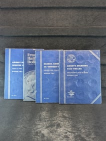 Four EMPTY Whitman Books, Liberty Seated Quarter, Franklin Half, Liberty Standing Half Dollar,