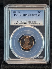 2001-S Lincoln Memorial Cent PCGS PR69RD DCAM