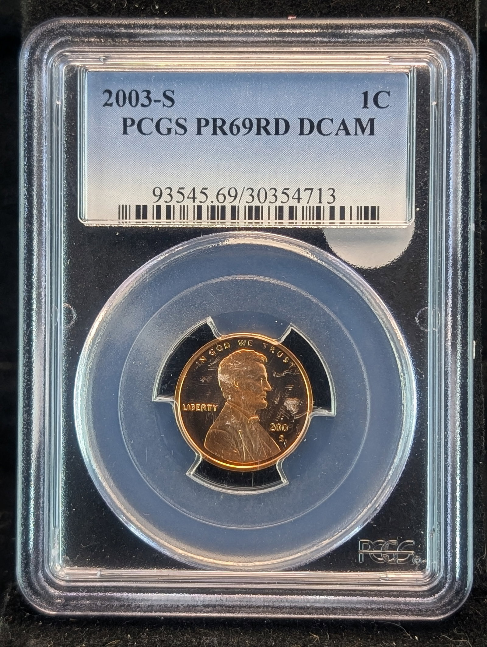 2003-S Lincoln Memorial Cent PSGS PR69RD DCAM: 2003-S Lincoln Memorial Cent PSGS PR69RD DCAM