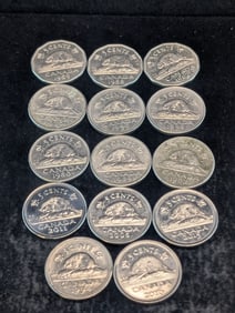 14 Canadian Nickels Pre 1963 & Post 1979