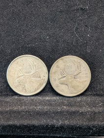 1942 & 1968 Canada Quarters 1942 80% Silver, 1968 50% Silver