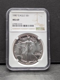 1987 American Silver Eagle - NGC MS69
