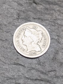 **VG+** 1873 Three Cent Nickel