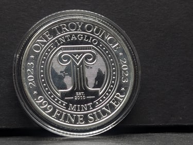 1 Troy Oz. .999 FINE SILVER 2023 Alien Crop Signs Designed Round
