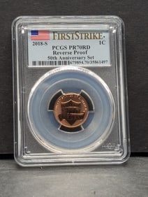 2018-S REVERSE PROOF Lincoln Shield Cent - PCGS PR70 RD *First Strike*