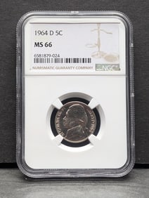 1964-D Jefferson Nickel - NGC MS66
