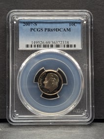 2007-S PROOF Roosevelt Dime - PCGS PR69 DCAM