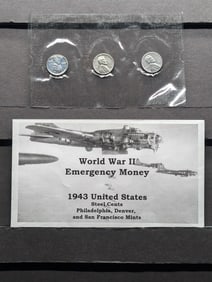 WWII Emergency Money -  1943 Lincoln Steel Cents in High Grade