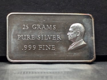 20 Grams .999 PURE SILVER Eisenhower Designed Art Bar