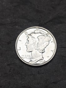 **GEM BU** 1935-D Mercury Silver Dime