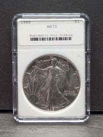 1988 American Silver Eagle - NCG Cert. MS70