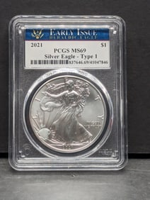2021 Type 1 American Silver Eagle - PCGS MS69 *Early Issue Heraldic Eagle*