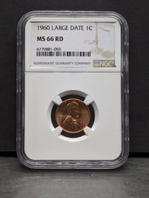 1960 Large Date Lincoln Memorial Cent - NGC MS66 RD