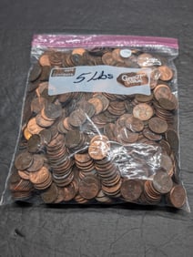 5lb. Bag Of Unsearched Pennies-Approx. $8.45 Face Value