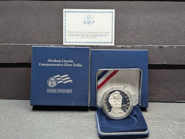 2009-P PROOF Abraham Lincoln Commem Silver Dollar in OGP w/ COA