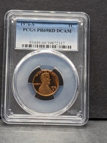 1976-S PROOF Lincoln Memorial Cent - PCGS PR69 RD DCAM