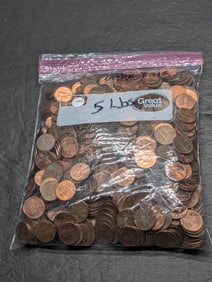 5lb. Bag Of Unsearched Pennies-Approx. $8.45 Face Value