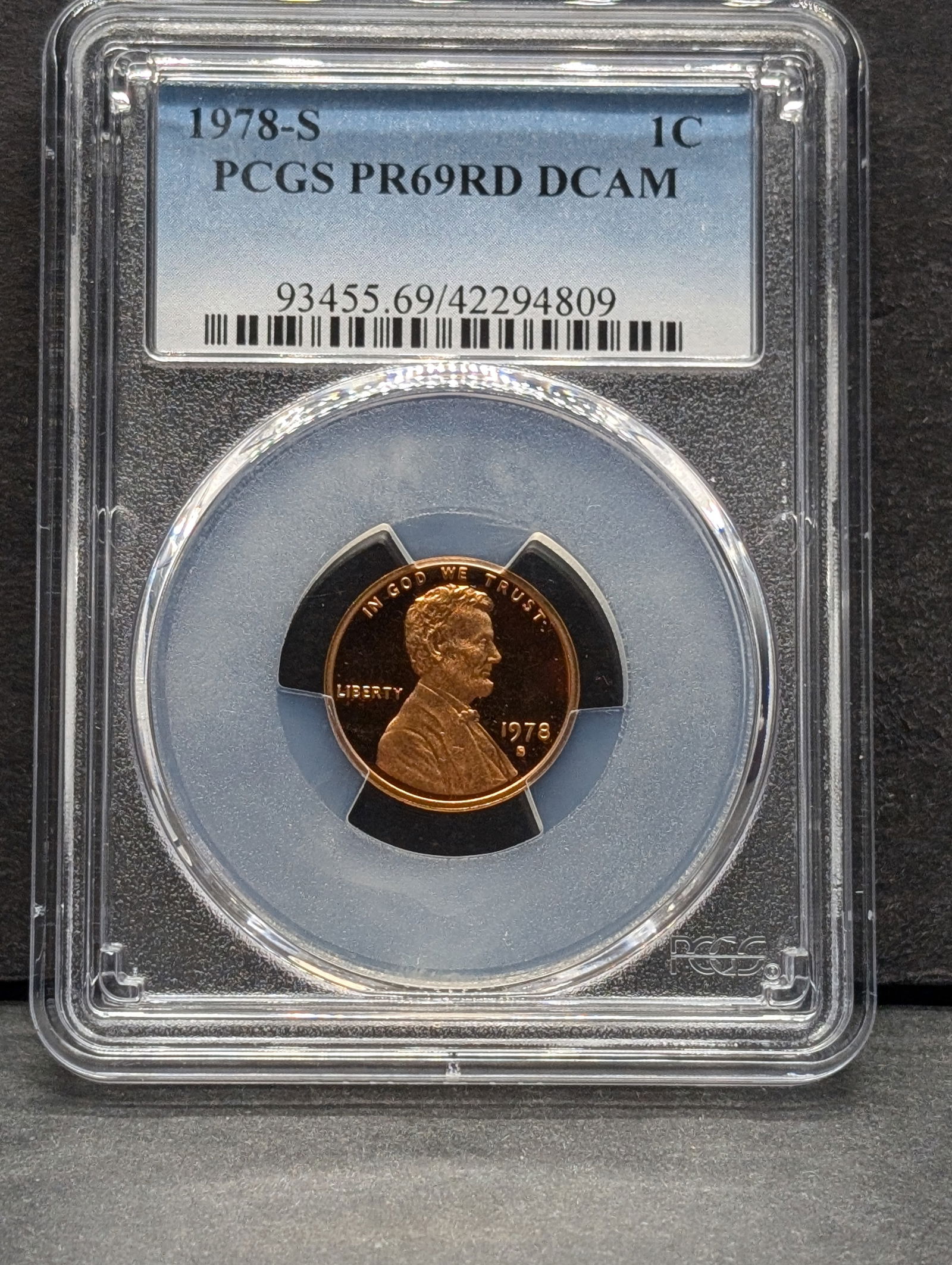 1978-S PROOF Lincoln Memorial Cent - PCGS PR69 RD DCAM (1 of 3)