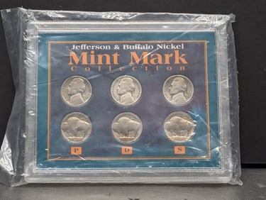 Jefferson & Buffalo Nickel Mint Mark Collection w/ COA