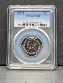 1969-S PROOF Jefferson Nickel - PCGS PR68