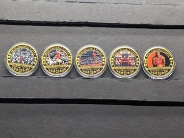 Lot of 5 Different Michael Jordan Tribute Tokens