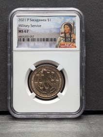 2021-P Sacagawea Military Service $1 Coin - NGC MS67