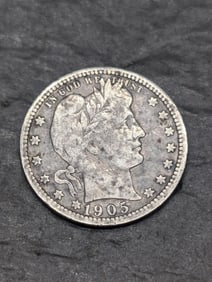**FINE/VF Details** 1905-O Barber Silver Quarter