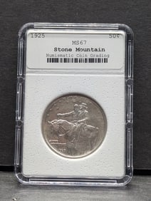 1925 Stone Mountain Silver Half Dollar - NCG Cert. MS67