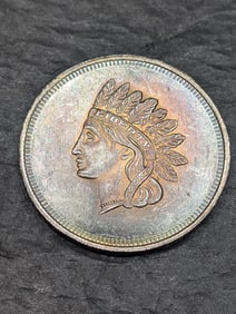 1 Troy Oz. .999 FINE SILVER Indian Head Cent Designed Round