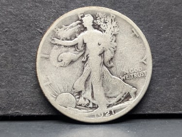 1921-D Walking Liberty Half THE KEY. Good plus. Original.?