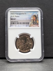 2022-P Sacagawea Ely S. Parker $1 Coin - NGC MS67