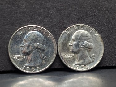 1956 and 57 GEM Proof Washington Quarters.??
