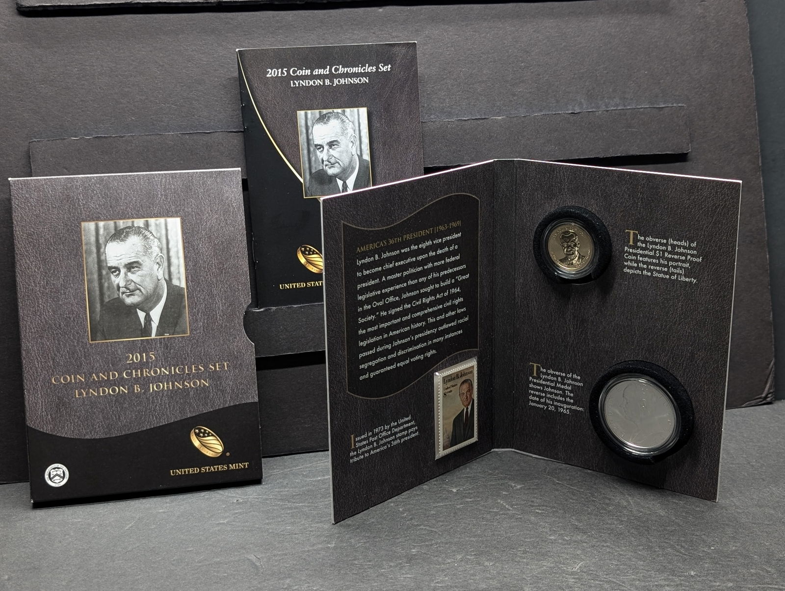 2015 Coin & Chronicles Set in OGP w/ COA - Lyndon B. Johnson (1 of 5)