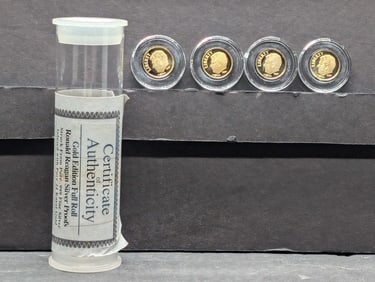 2007 PROOF Ronald Reagan Miniature Rounds 1/10th Oz. .999 FINE SILVER 24k Gold *LAYERED* (5 PCS)