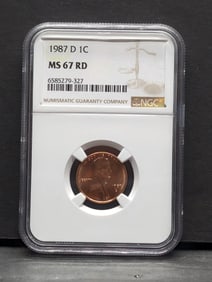 1987-D Lincoln Memorial Cent - NGC MS67 RD