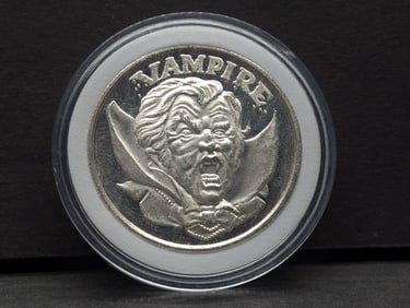 1 Oz. .999 FINE SILVER Mythological Legends - Vampire Designed Round in Airtite