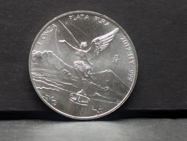 1 Oz. .999 PURE SILVER 2012 Mexico Libertad Designed Round