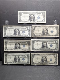 (2) 1957, (4) 57-A, 57-B $1.00 Silver Certificates **VF**