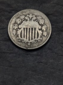 **AVERAGE CIRC** 1867 Shield Nickel w/ Cents