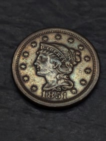 **AU** 1851 Braided Hair Large Cent