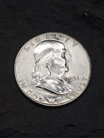 **GEM BU** 1951 Franklin Silver Half Dollar