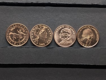1 Oz. Each .999 FINE COPPER Various Designed Rounds (4 PCS)