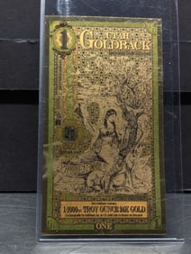 1/1000th Troy Oz. 24k GOLD 2022 Utah $1 Goldback