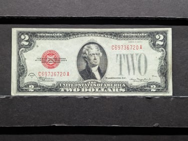 1928 D Series $2.00 RED SEAL Banknote **VF**