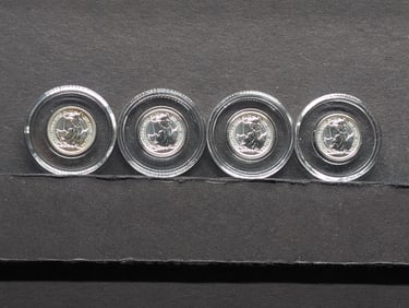 1/10th Oz. .999 FINE SILVER 2020 Great Britain 20 Pence Britannia Designed Coins (4 PCS)