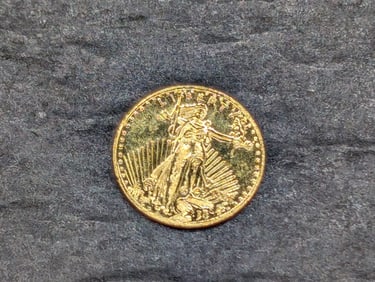 1908 American 24k GOLD Eagle Miniature Designed Round