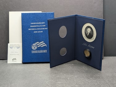 2005-S PROOF John Adams $1 Presidential Historic Signature Set in OGP w/ COA